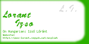lorant izso business card